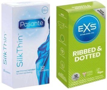 Набор с Pasante Silk Thin 12 шт + EXS Ribbed & Dotted (12 штук) SOS8104 фото