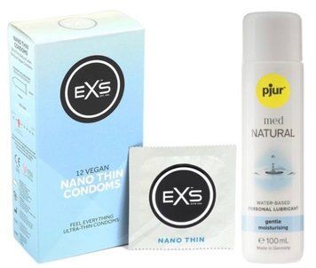 Набор EXS NANO Thin (12 шт) + pjur MED Natural Glide 100 мл SOS13494 фото
