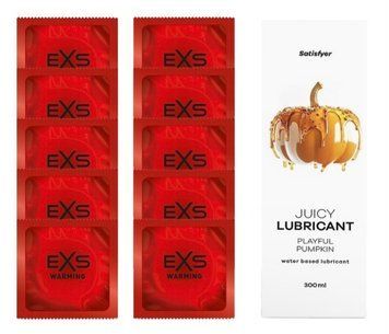 Комплект: EXS Warming 10шт. + Лубрикант Satisfyer Playful Pumpkin 300 мл SOS11400 фото