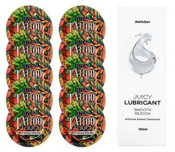 Комплект ONE Tattoo Touch 10 шт. + Лубрикант Satisfyer Juicy Lubricant Smooth Silicon (150 мл) SOS12190 фото