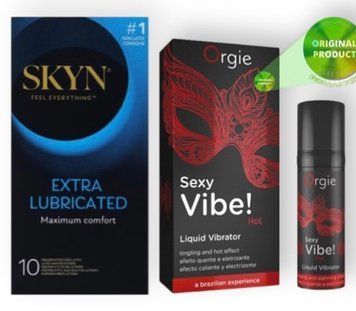 Skyn Exstra Lube 10 штук + SEXY VIBE, 15 мл вібрація + зігріваючий ефект ORGIE SOS6991 фото