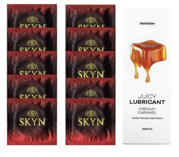 Комплект SKYN Intense Feel 10 шт. + Лубрикант Satisfyer Juicy Lubricant Creamy Caramel 300 мл SOS12592 фото