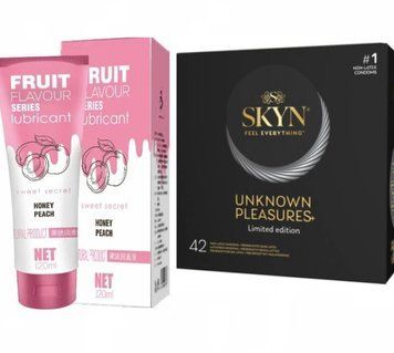 Набір :SKYN Pleasures 42 шт та Лубрикант OLO SWEET SECRET с ароматом персика 120ml SOS32 фото