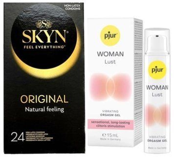 Набір з SKYN ORIGINAL 24 шт + Рідкий вібратор pjur Woman Lust (15 мл) SOS9992 фото