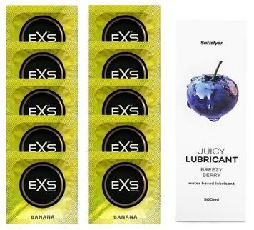 Набор: EXS Banana 10 шт. + Лубрикант Satisfyer Breezy Berry 300 мл SOS11350 фото