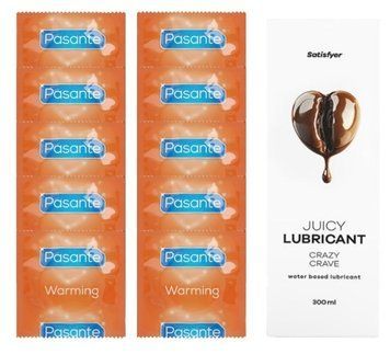 Комплект Pasante Warming 10шт. + Лубрикант Satisfyer Juicy Lubricant Crazy Crave 300 мл SOS11591 фото