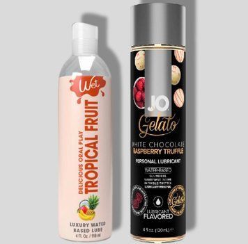 Wet Oral Play Tropical Explosion (118 мл) + JO GELATO White Chocolate Raspberry (120 мл) LB1030 фото