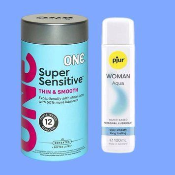 Набор ONE Super Sensitive 12 шт + pjur Woman Aqua 100 мл SOS4416 фото