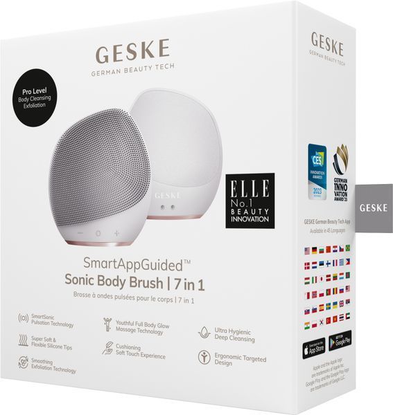Ультразвуковая щетка для тела и интенсивный пилинг GESKE Sonic Body Brush&Intensive Exfoliator 7в1 starlight HB0359 фото