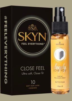 Набір SKYN Close Feel пачка 10 штук + Спрей для мінету Sensuva Deeply Love You Butter Rum (29 мл) SOS5009 фото
