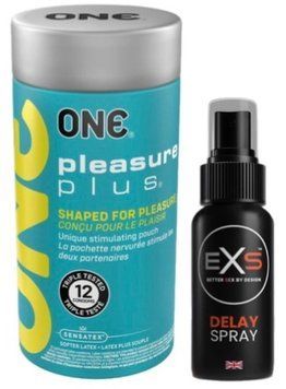 Набор из ONE Pleasure Plus 12 шт + Пролонгатор EXS DELAY SPRAY 50 МЛ SOS9533 фото