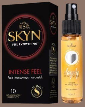 Комплект SKYN Intense Feel 10 шт + Спрей Sensuva Deeply Love You Butter Rum (29 мл) SOS5634 фото