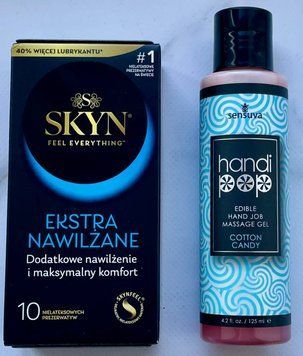 Комплект SKYN Extra Lube 10 шт - Лубрикант Sensuva Handipop Cotton Candy (125 мл)  SOS3387 фото