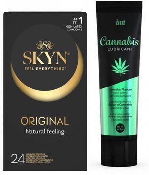 SKYN ORIGINAL 24 шт та Лубрикант Intt Cannabis 100 мл SOS201 фото