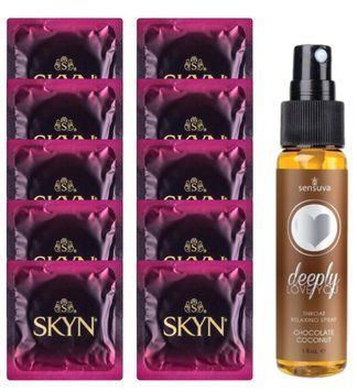 Комплект SKYN Cherry Sunrise 10 шт + Sensuva Deeply Love You Chocolate Coconut (29 мл) SOS13686 фото