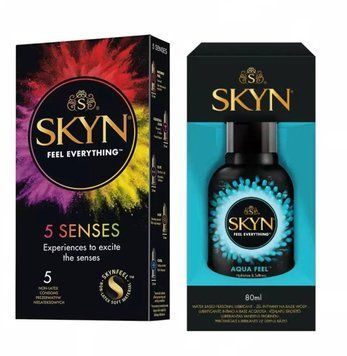 Набір :SKYN 5 Senses  та Лубрикант SKYN AQUA FEEL 80 мл SK100 фото