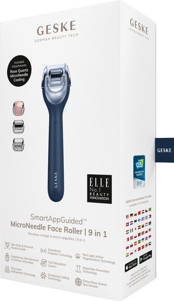 Электронный роллер для лица с микроиглами GESKE MicroNeedle Face Roller 9в1 midnight HB0188 фото