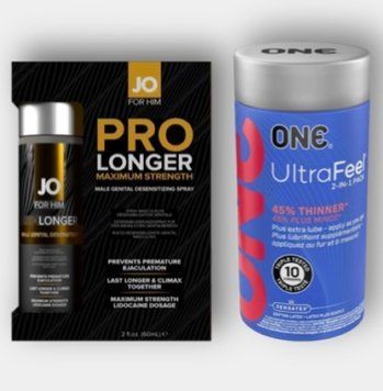ONE UltraFeel 10 шт - Пролонгатор  JO Prolonger Spray with Lidocaine (60 мл) SOS6316 фото