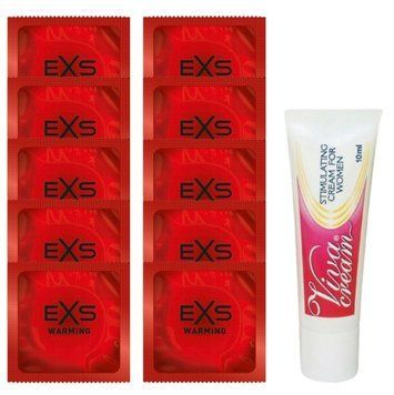 Комплект EXS Warming 10 шт + Swiss Navy Viva Cream 10 мл SOS14313 фото