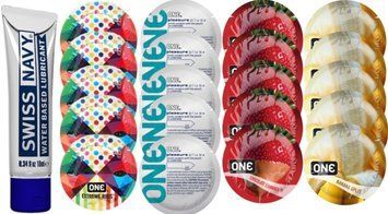 Набор из Swiss Navy Water-Based 10 мл + ONERibs + ONE Plus + ONEChocolateStrawberry + ONEBanana SOS8532 фото