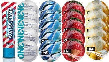Набор из SwissNavy CoolingPeppermint 10мл + ONE Plus + ONE Mint + ONEChocolateStrawberry + ONEBanana SOS8661 фото