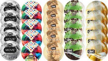 Набір з 25 шт One Move + ONE Ribs + ONE Vanish + ONE Mint Chocolate + ONE Banana SOS8398 фото