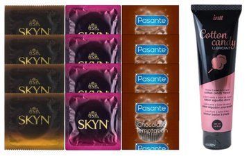 Комплект: Лубрикант Intt Cotton Candy (100мл) +8 шт. SKYN+4 шт. Pasante Chocolate Temptation SOS10441 фото