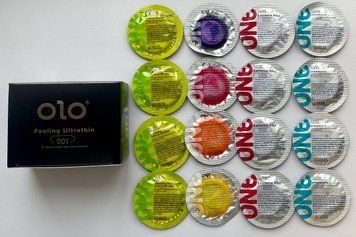 Комплект 26 штук OLO Feeling Ultrathin 001 + ONE Color Sensations, Extreme Ribs, Pleasure plus, Glowing Pleasures SOS2227 фото
