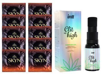 Комплект Skyn Warming 10 шт + Intt Clit Me On High Cannabis Oil, 15 мл SOS14212 фото
