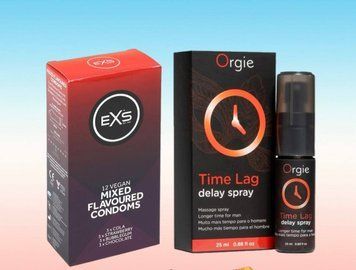 Пролонгатор для мужчин Time Lag, 25 мл. ORGIE +    пачка   EXS Mixed Flavoured 12 шт. SOS6693 фото