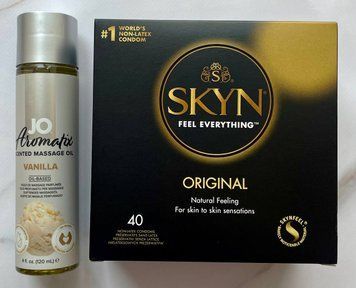 Набір SKYN ORIGINAL 40 шт + Натуральна масажна олія System JO Aromatix 120 мл SOS1377 фото