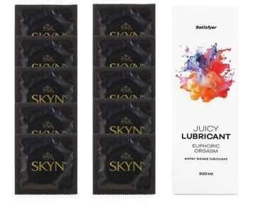 Комплект SKYN Original 10 шт. + Лубрикант Satisfyer Juicy Lubricant Euphoric Orgasm 300 мл SOS12643 фото