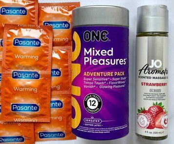 Комплект 22 шт ONE Mixed Pleasures + Pasante Warming + System JO Aromatix Strawberry 120 мл SOS1677 фото