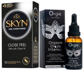 Набор из SKYN Close Feel (10 шт) + жидкий стимулятор Orgie Orgasm Drops Intense (30 мл) SOS9793 фото