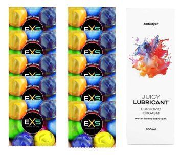 Комплект: EXS BUBBLEGUM 10 шт. + Лубрикант Satisfyer Euphoric Orgasm 300 мл SOS11451 фото