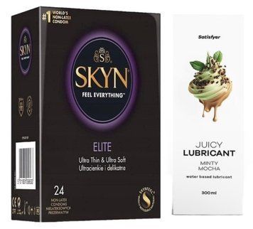 Набір Лубрикант Satisfyer Minty Mocha 300 мл + SKYN Elite 24 шт. SOS12811 фото