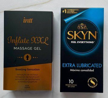 Набор Skyn ​​Exstra Lube 10 шт и Гель для стимуляции полового органа Intt Inflate XXL (15 мл) SO1427 фото