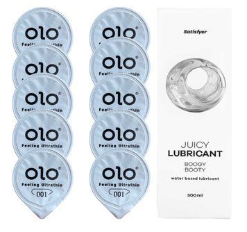 OLO Feeling Ultrathin 10 шт. + Лубрикант Satisfyer Boogy Booty 300 мл SOS12493 фото
