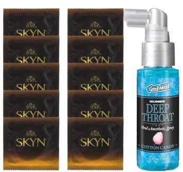 Комплект SKYN Passion Daiquiri 10 шт + DocJohnson  Good Head  Deep Throat  Spray  Cotton Candy (59 мл) SOS13645 фото