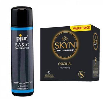 Набір SKYN ORIGINAL 40 шт та Лубрикант Pjur Basic waterbased 100 ml SOS170 фото