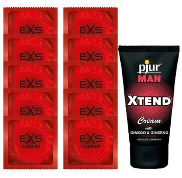 Комплект EXS Warming 10 шт + pjur MAN Xtend Cream 50 мл SOS14363 фото