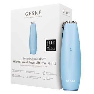 Микротоковая ручка для подтяжки лица GESKE MicroCurrent Face-Lift Pen 6в1 aquamarine HB0127 фото