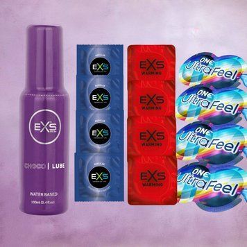 Комплект 18 штук EXS+ONE - Лубрикант EXS Chocolate Lube, 100 мл SOS4767 фото