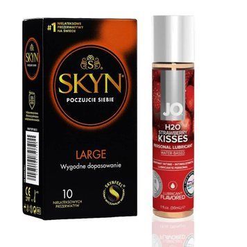 SKYN Large 10 шт + Лубрикант System JO H2O &mdash; Strawberry (30 мл) SOS4817 фото