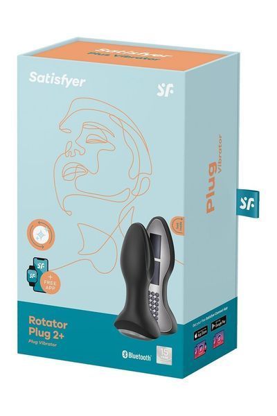Анальная смарт-вибропробка с жемчужным массажем Satisfyer Rotator Plug 2+ Black SO6279 фото
