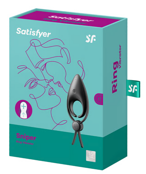 Ерекційне віброкільце-ласо з регулюванням розміру Satisfyer Sniper Black SO6079 фото