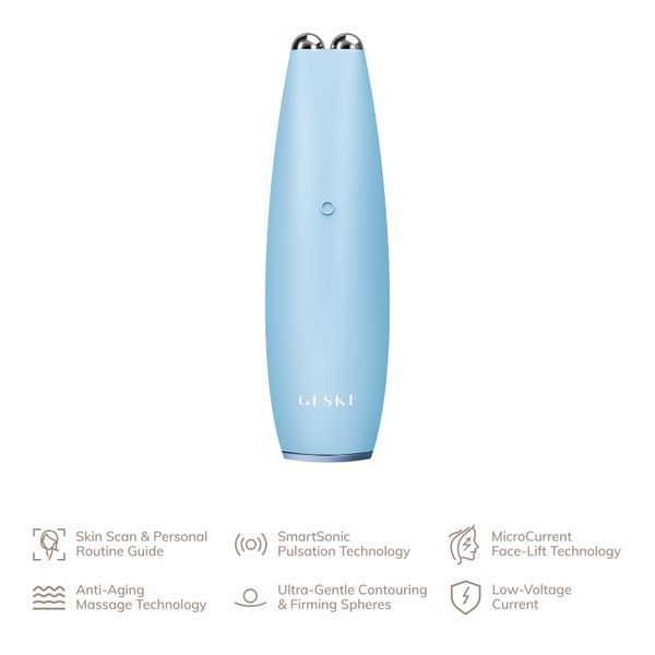 Микротоковая ручка для подтяжки лица GESKE MicroCurrent Face-Lift Pen 6в1 aquamarine HB0127 фото