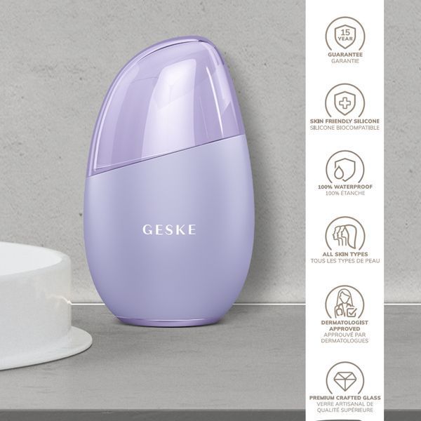Масажер для обличчя GESKE Cool&Warm Eye and Face Massager 7в1 purple HB0292 фото