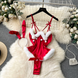 Еротичний новорічний костюм Hot Bunny, червоний, розмір М KS48 фото 1