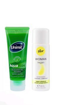 Набір лубрикантів Unimil Aloe 80 мл + pjur Woman Vegan 30 мл LB152 фото